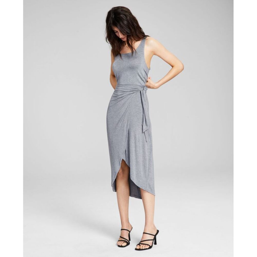 And Now This Women's Knit Side-Tie Tulip Midi Dress